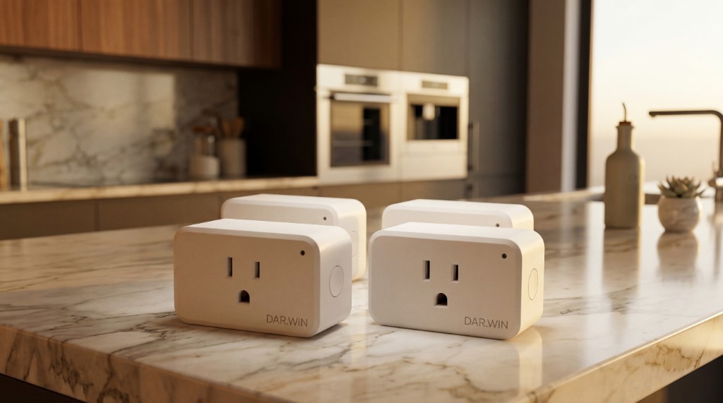 DAR.WIN smart plugs on a kitchen counter